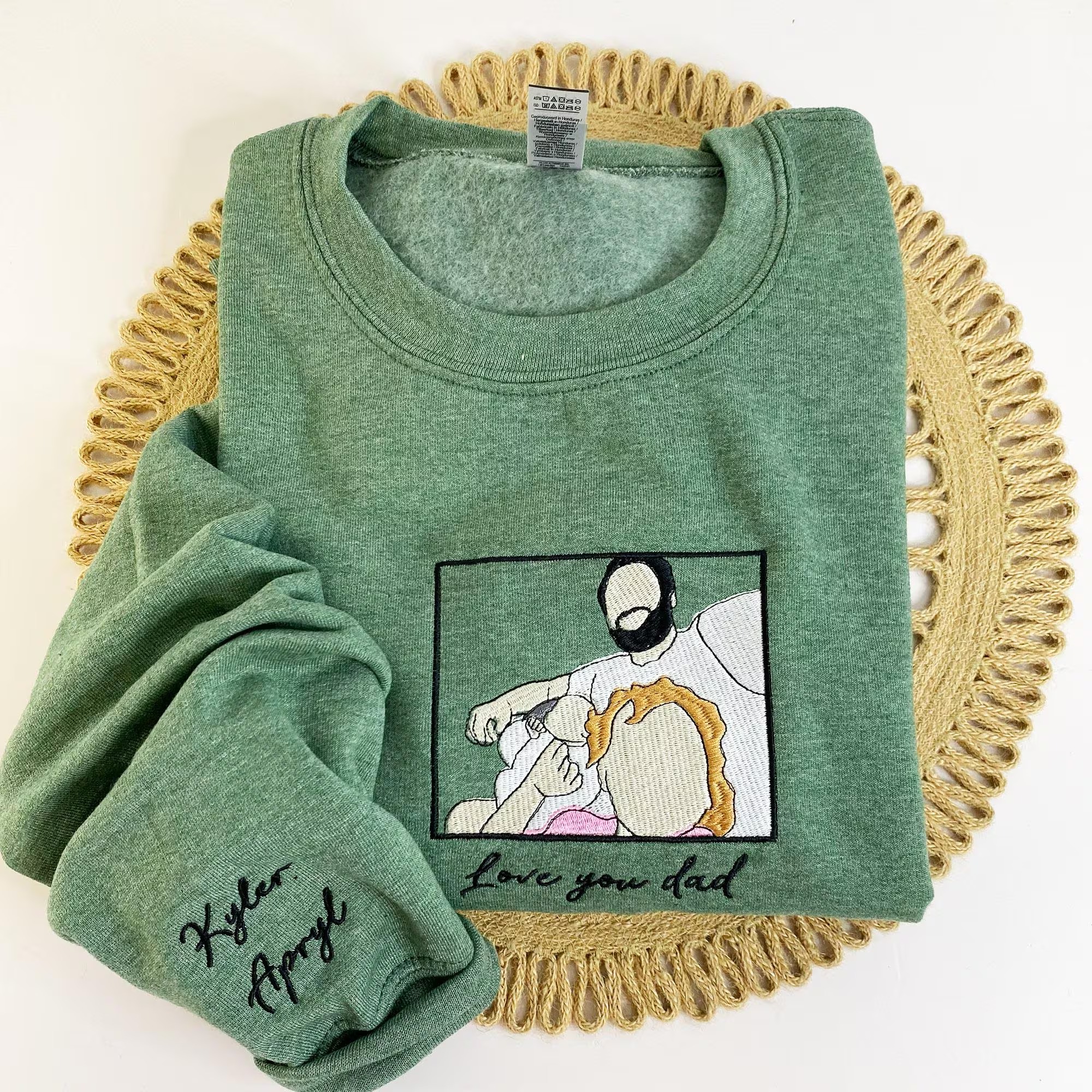 Custom Embroidered Portrait Hoodie, Personalized Family Photo Gift