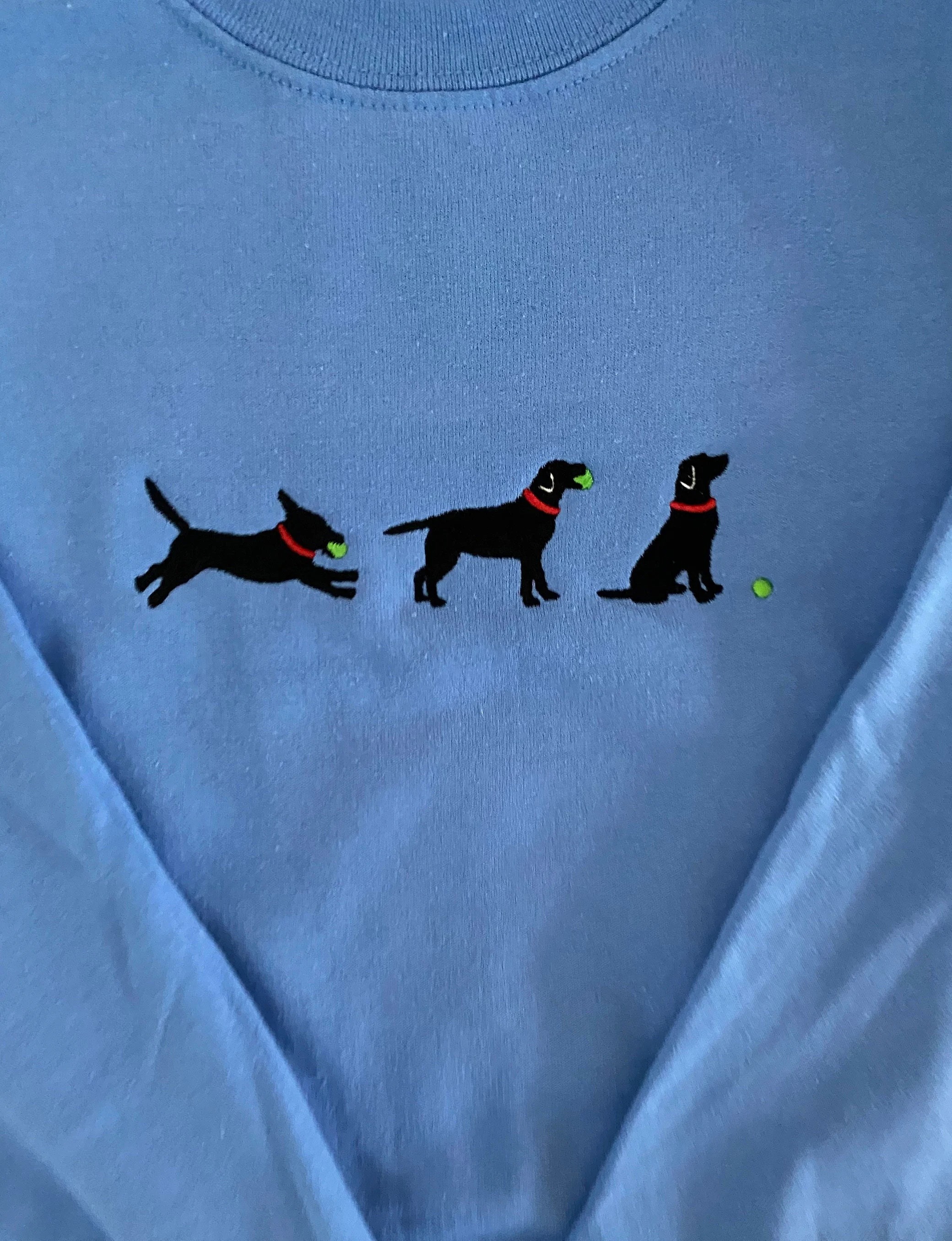 Lab with Ball Embroidered Sweatshirt-Gift For Custom