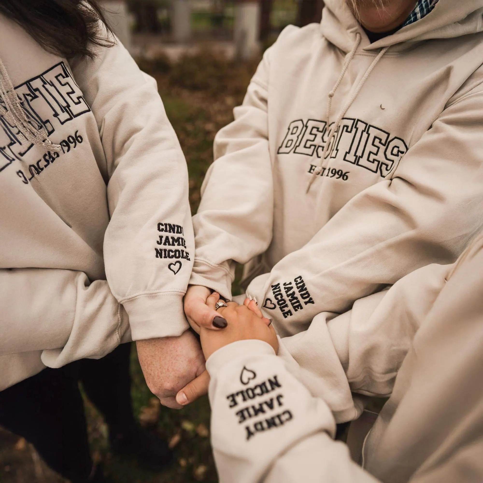 Custom Besties Embroidered Hoodie