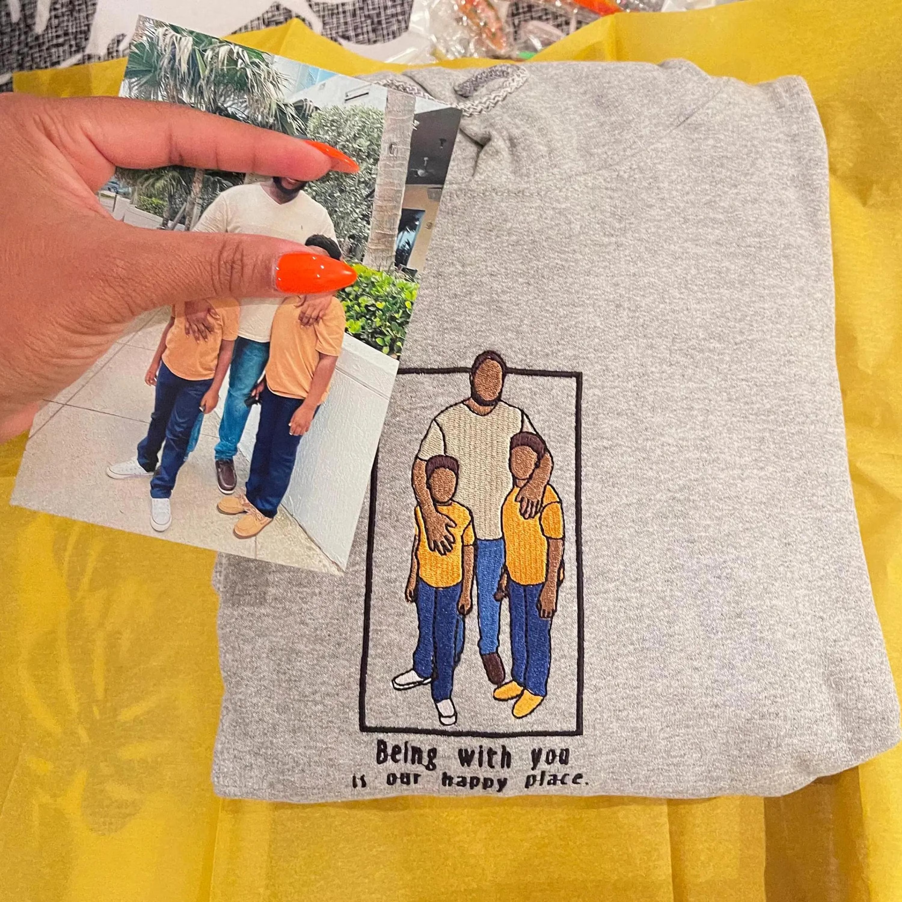 Family Reunion - Custom Embroidered Portrait Sweatshirt From Photo