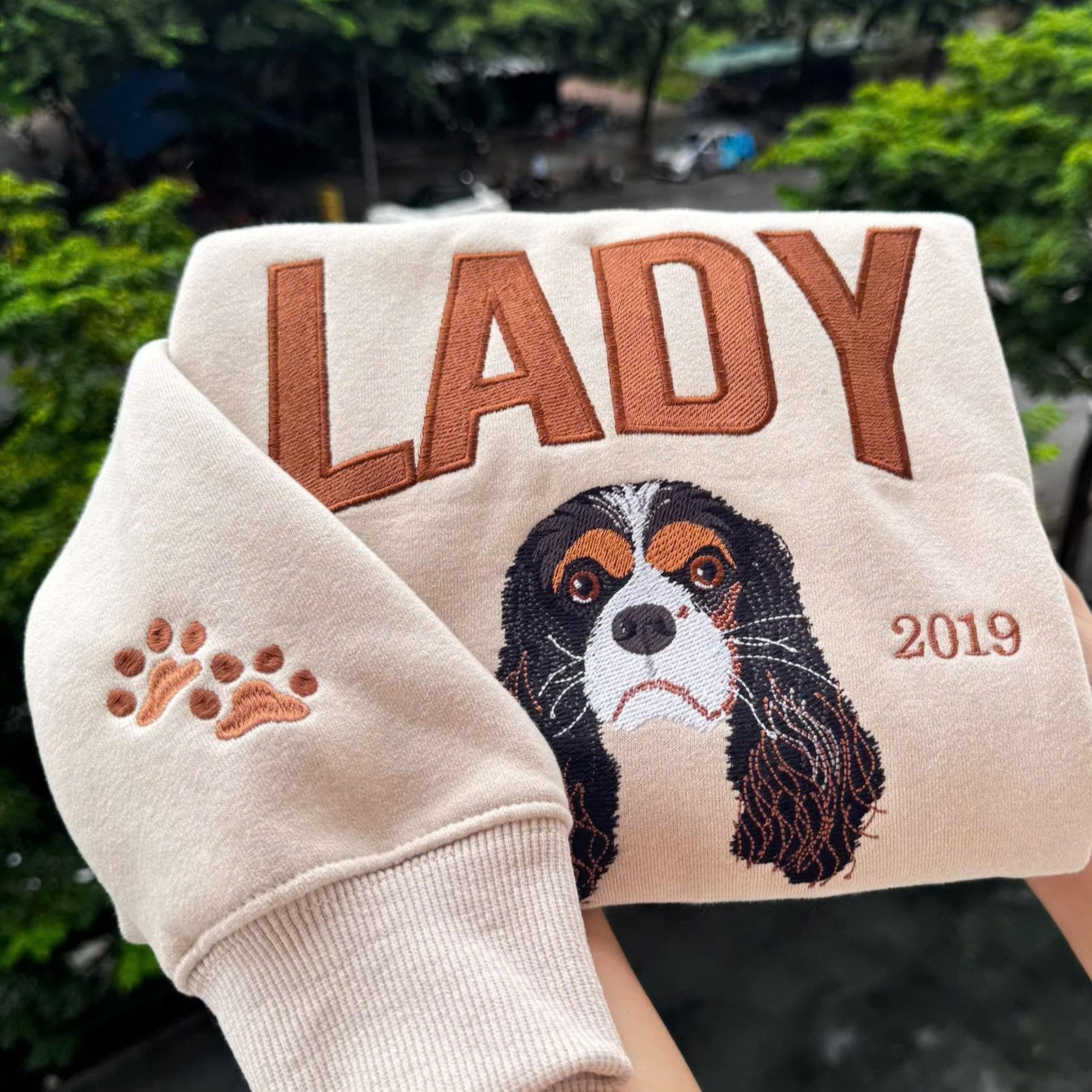 Custom Pet Portrait Embroidered Sweatshirt