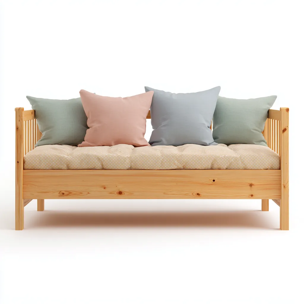 Canapé lit en bois 190x90x80 cm - bois naturel - design épuré pour chambre-Rasaostudio