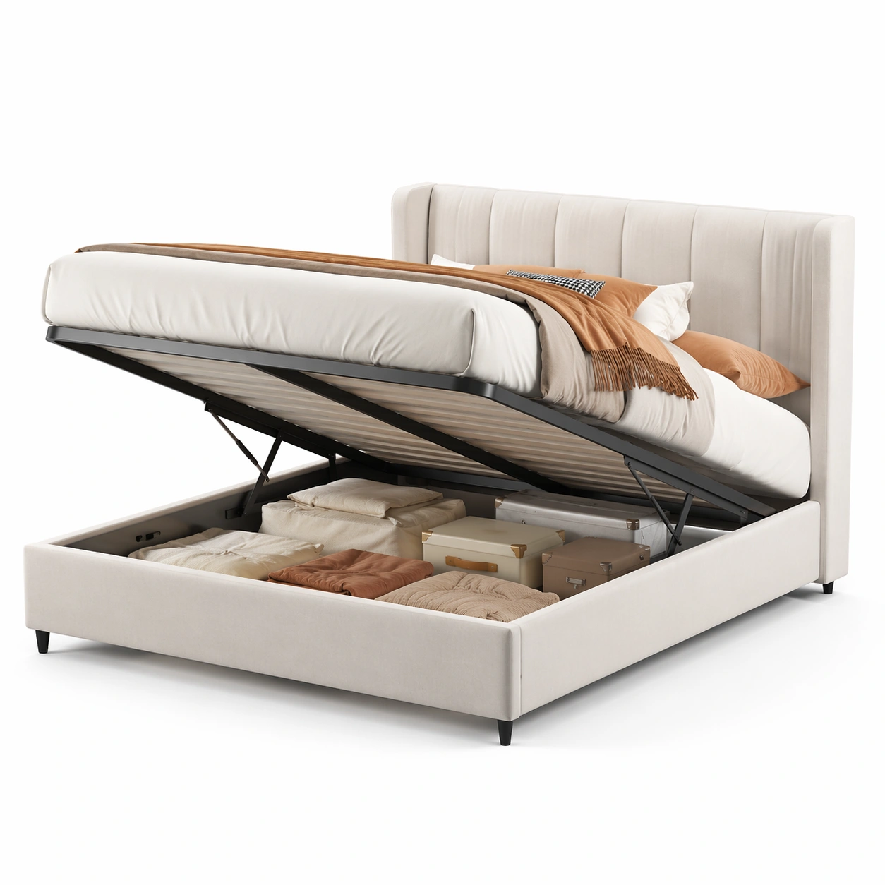 Polsterbett mit Stauraumfunktion-Zorinae