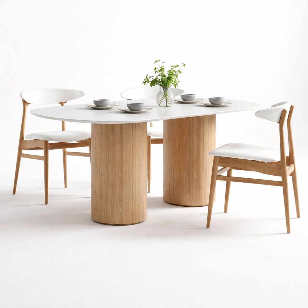 Esstisch rund mit Holzbeinen-Zorinae