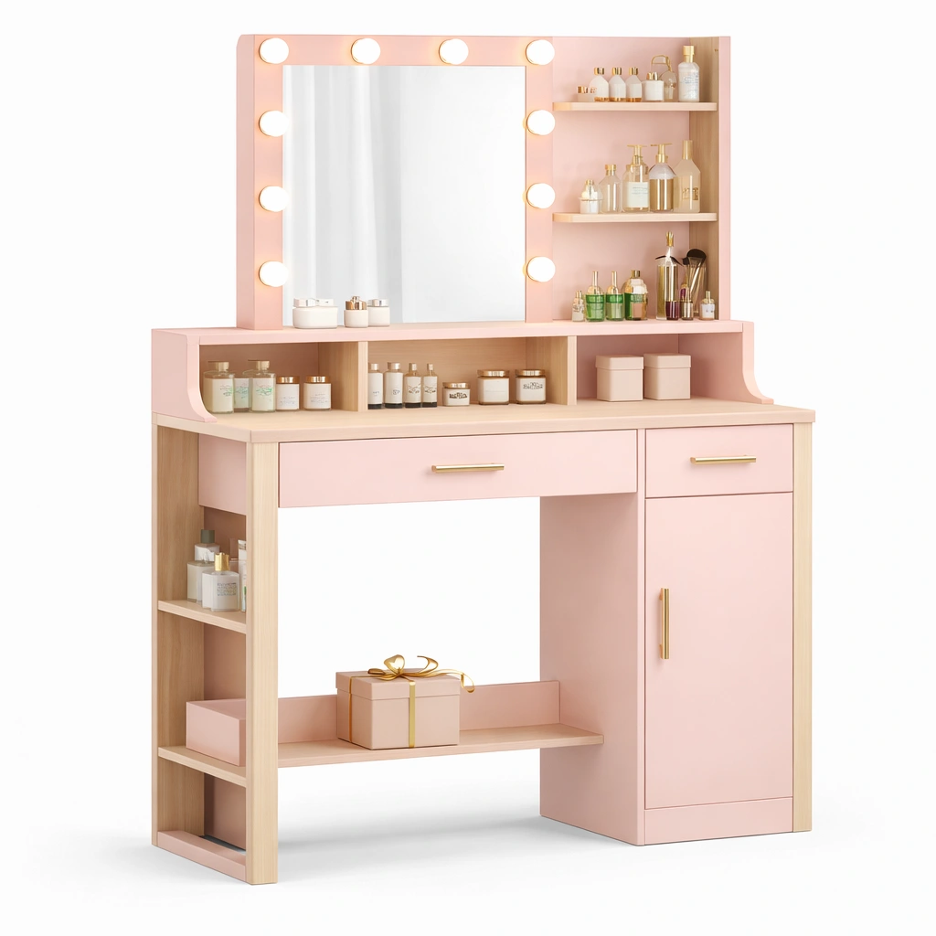 Schminktisch mit Spiegel und Beleuchtung-Zorinae