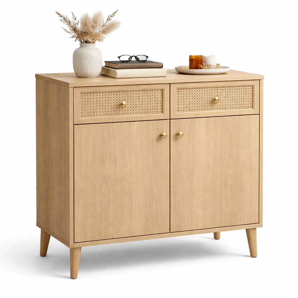 Kommode mit zwei Schubladen und Tueren-Yelviro