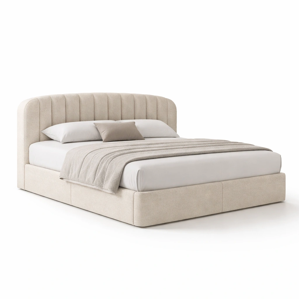Polsterbett mit weichem Kopfteil-Yelviro