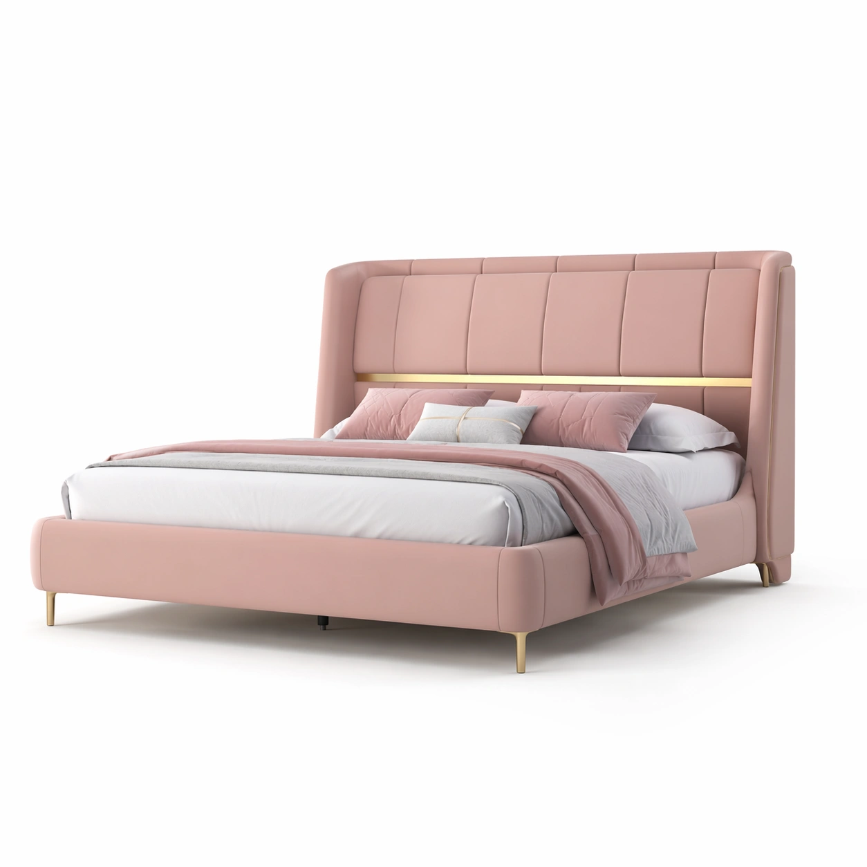 Polsterbett mit gepolstertem Rahmen-Yelviro