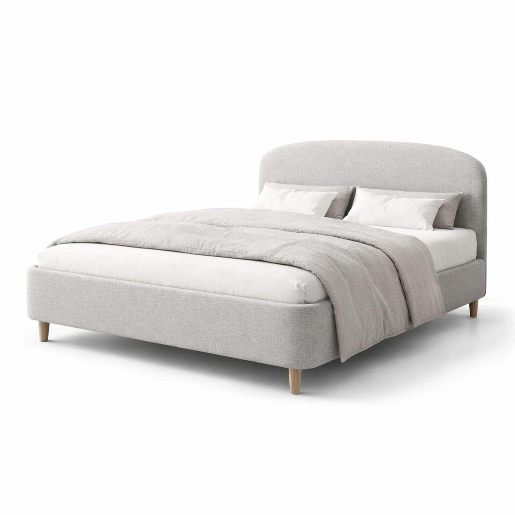 Polsterbett mit abgerundetem Kopfteil-Yelviro