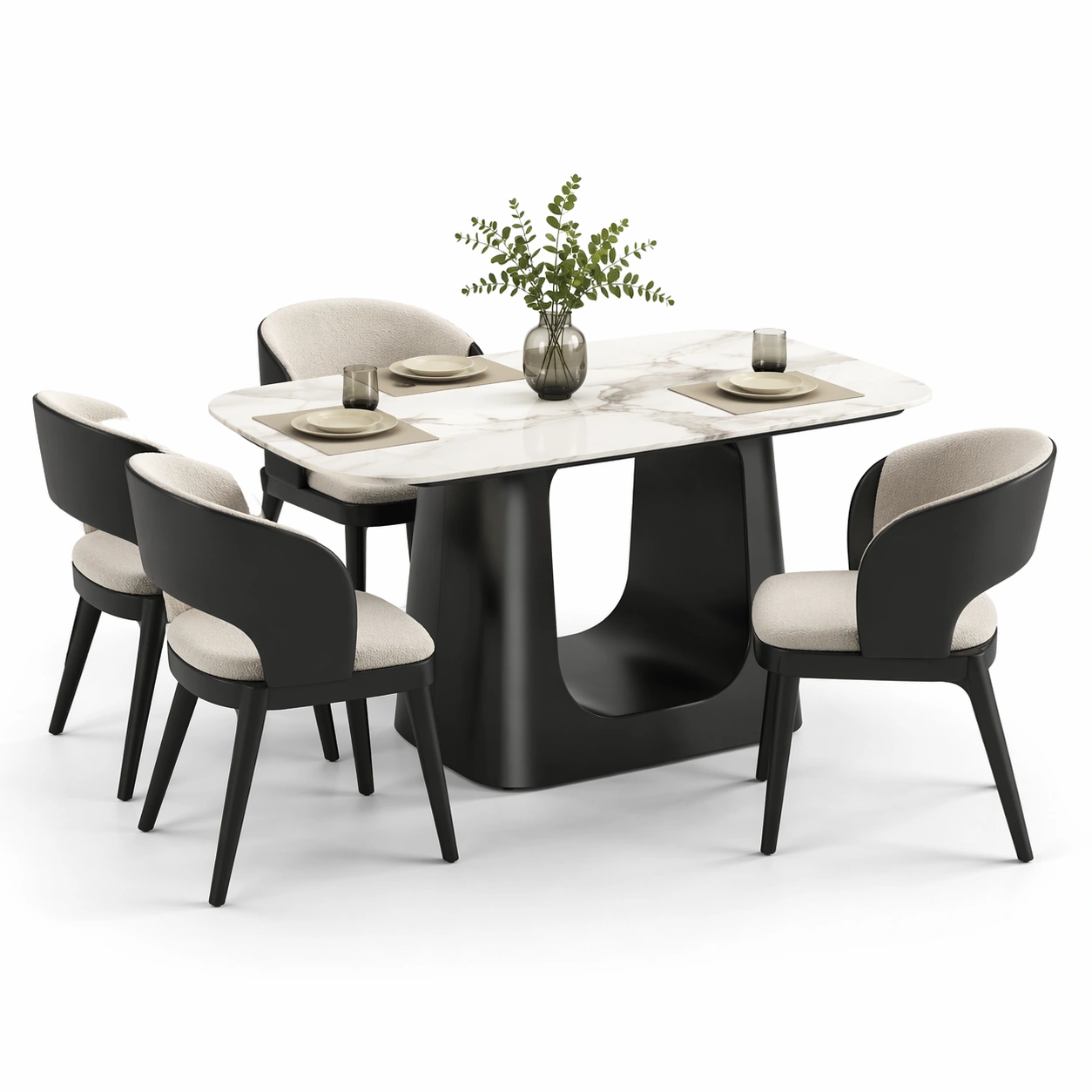 Essgruppe mit Tisch und Stuehlen-Yelviro