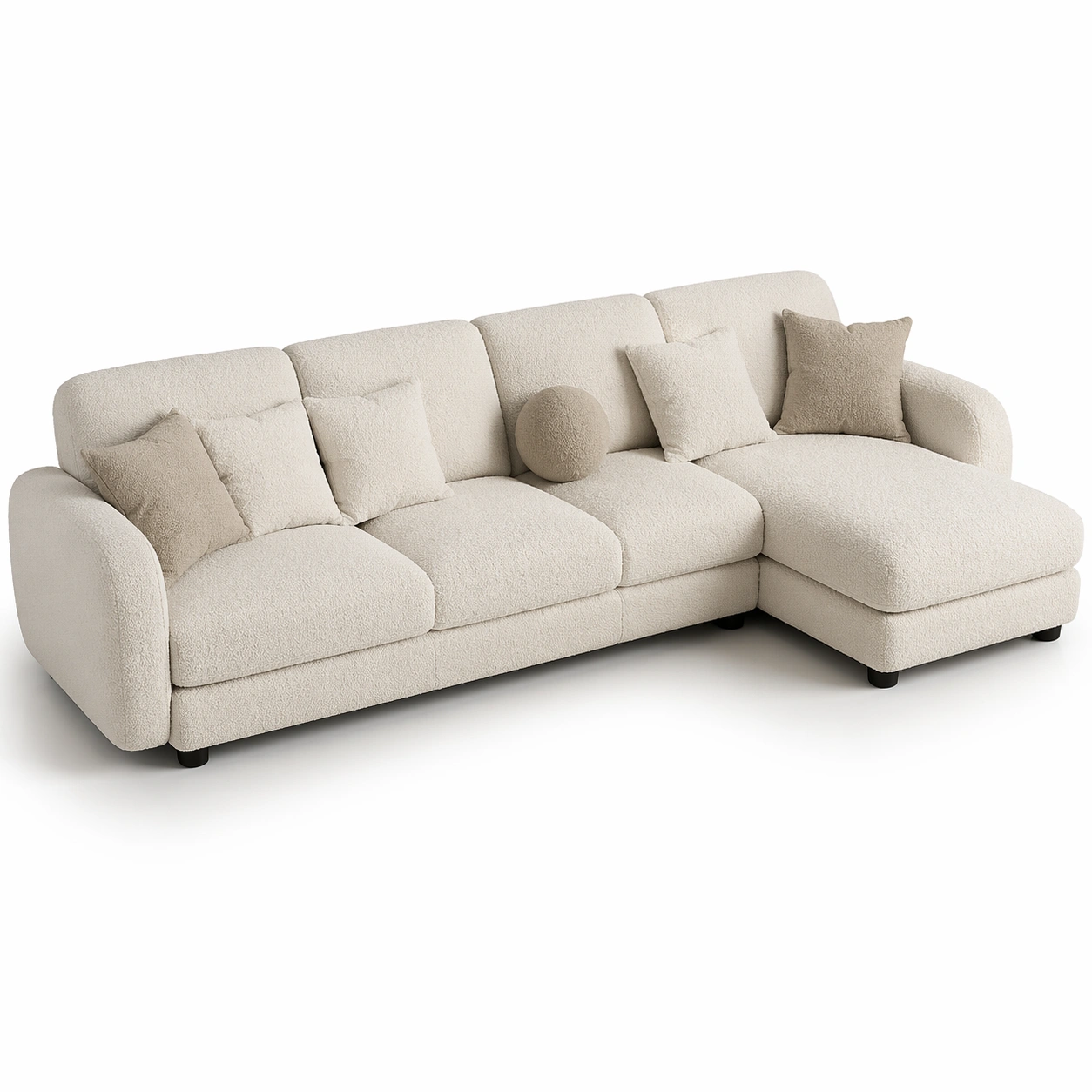 Ecksofa mit breiter Sitzflaeche und Kissen-Yelviro