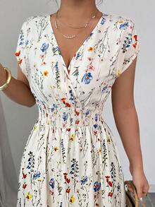 Floral Maxi Dress for Women V Neck Sleeveless Summer Long Dress