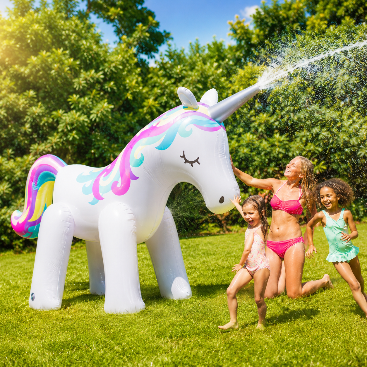 Inflatable Unicorn Sprinkler Unicorn Water Toys for Summer Yard and Outdoor Play Kids