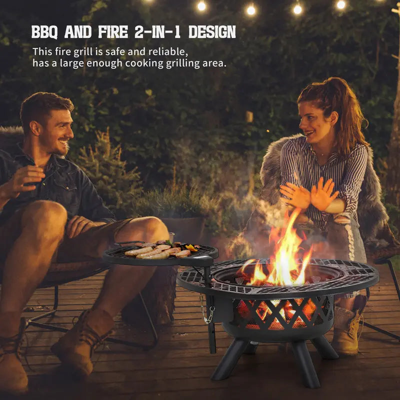 Lumen 2-in-1 Wood Fire Pit Will Grill