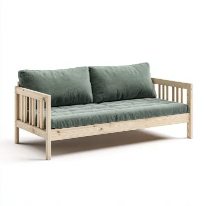 Canapé lit en bois 200x90x75 cm vert style naturel-Dadorjanest