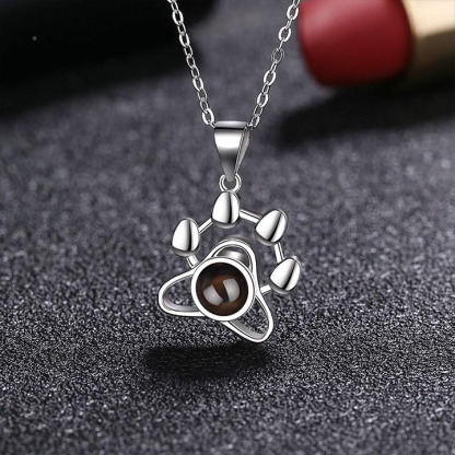 Personalized Pet Photo Projection Necklace, Memorial Gift, Pet Lover Gift