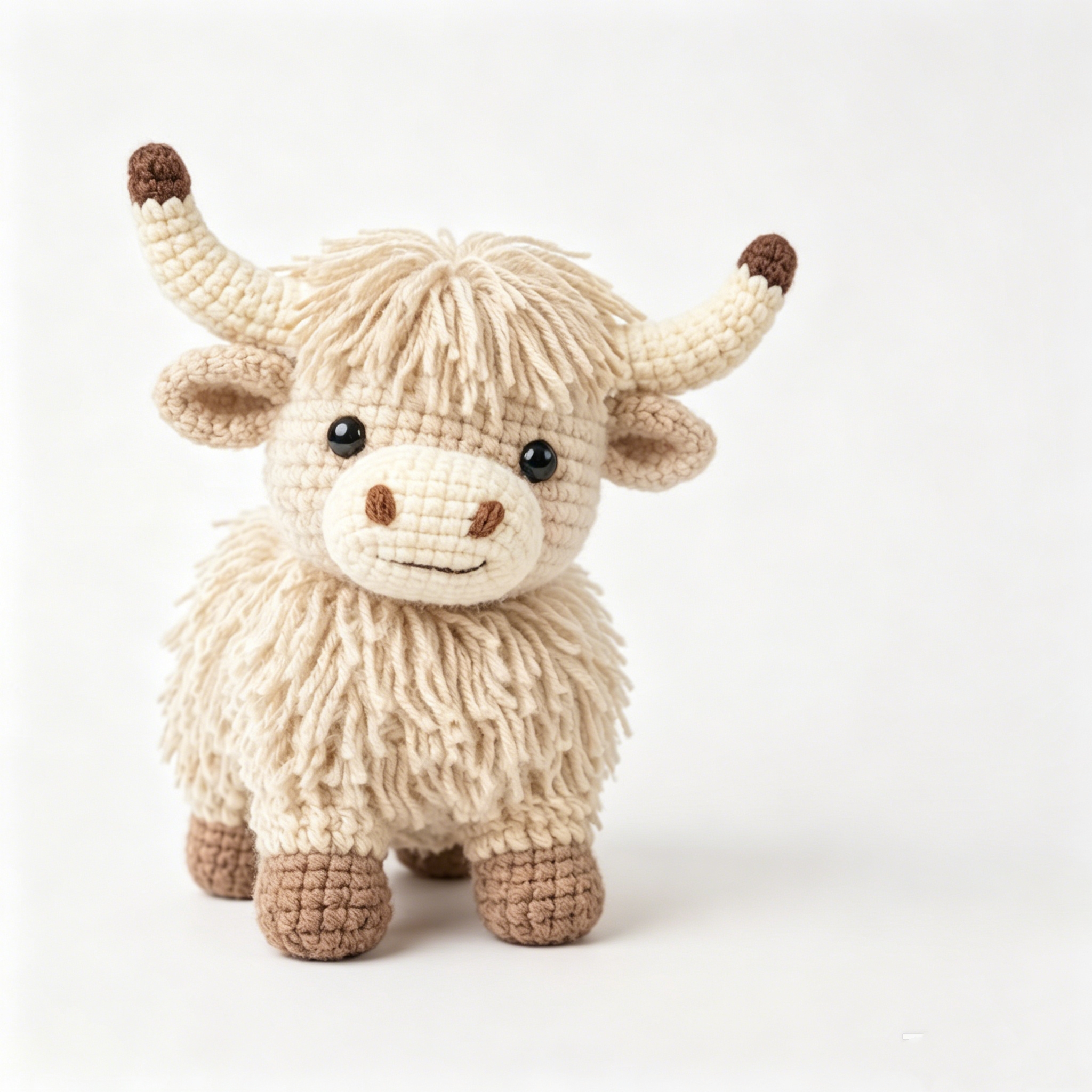 1pc Highland Cow Crochet Plush Kit for Beginners | DIY Amigurumi Stuffed Animal Set with Yarn, Hook & Step-by-Step Tutorial | Cozy Handmade Gift for Farm Lovers