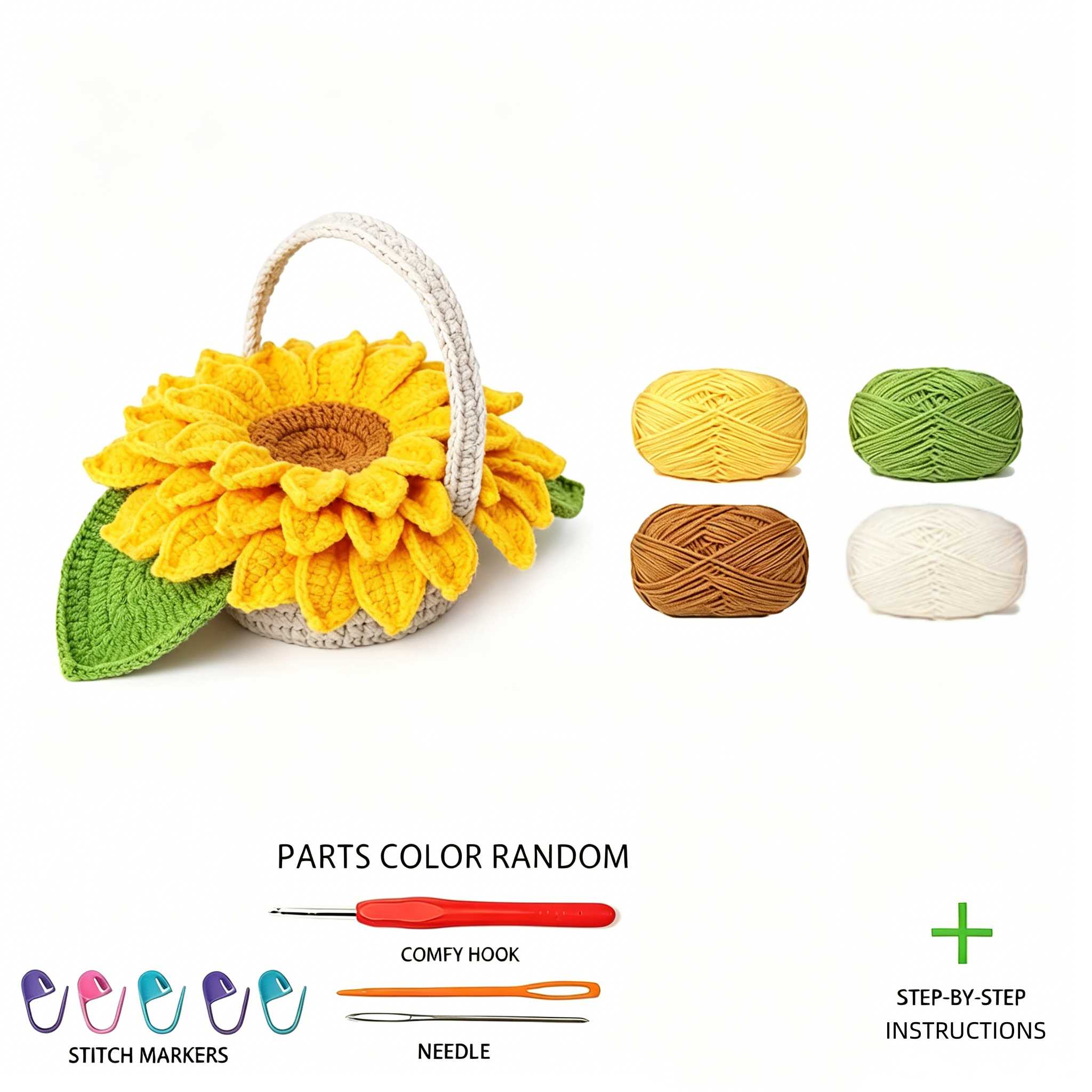Beginner'S Crochet Set, 5pcs Coaster And Plant Pot Crochet Starter Kit, All-Inclusive Knitting Supplies with Detailed Instructions, Crochet Hooks, And Yarn for Craft Projects-Hookcrafted