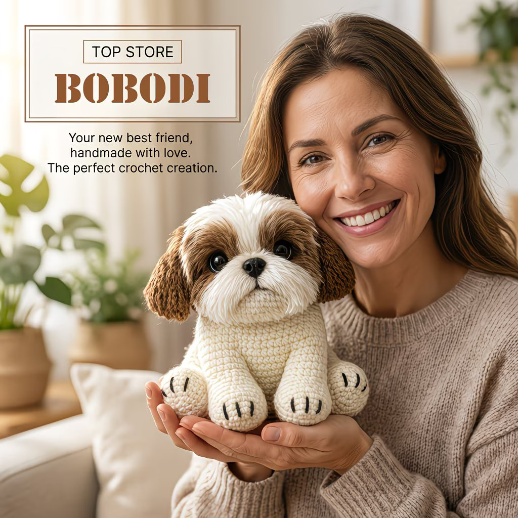Cute Puppy Crochet Kit for Beginners | DIY Amigurumi Dog Set with Yarn, Hook & Video Tutorial | Adorable Handmade Gift for Dog Lovers