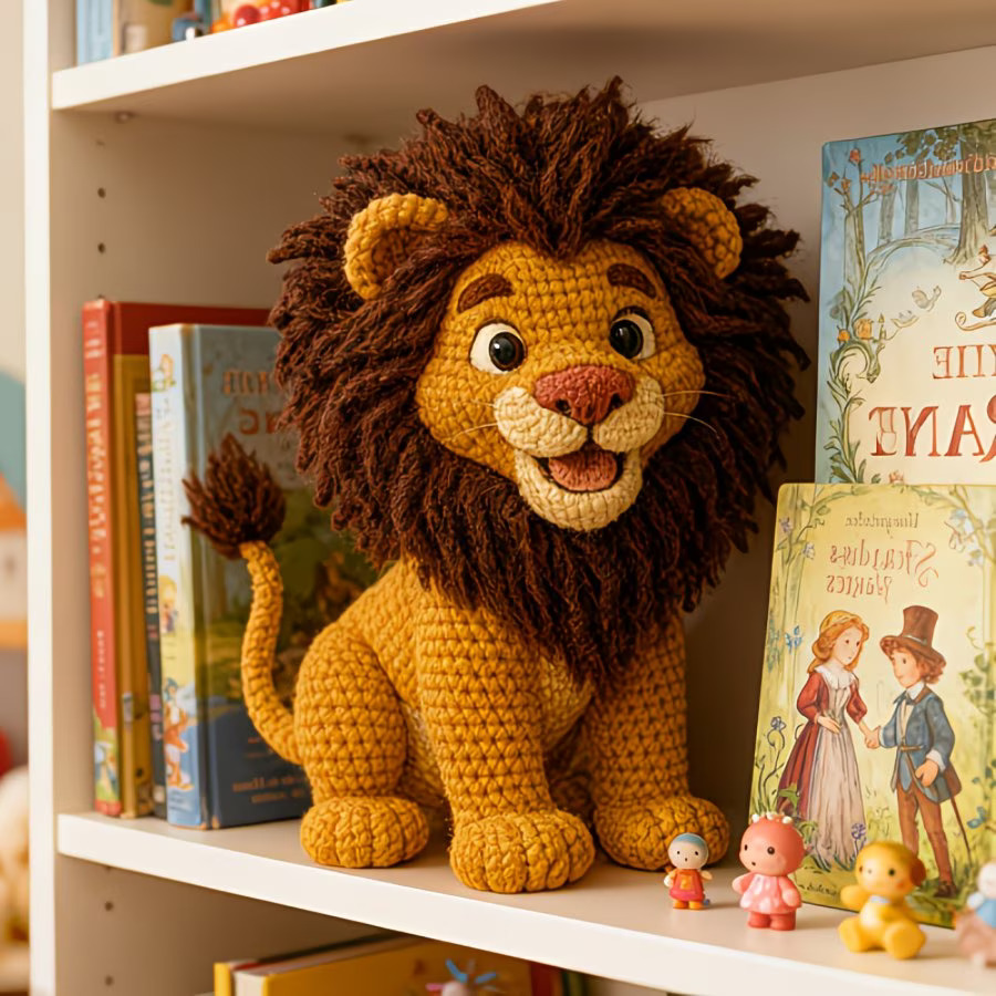 Lion Crochet Kit for Beginners – DIY Amigurumi Lion Set with Yarn, Hook & Step-by-Step Video Tutorial, Easy Knitting Kit for Handmade Craft Lovers