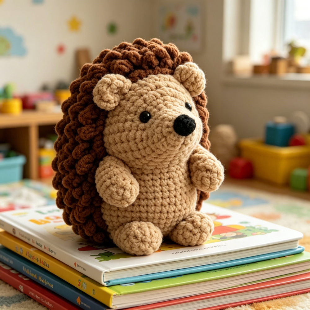 1pc Cute Hedgehog Crochet Kit for Beginners, Complete Amigurumi Set with Yarn, Tools And Tutorial, Handmade Knitted Hedgehog Plush Toy, Perfect Gift for Kids And Adults, Easy to Start Crochet Project for Craft Lovers