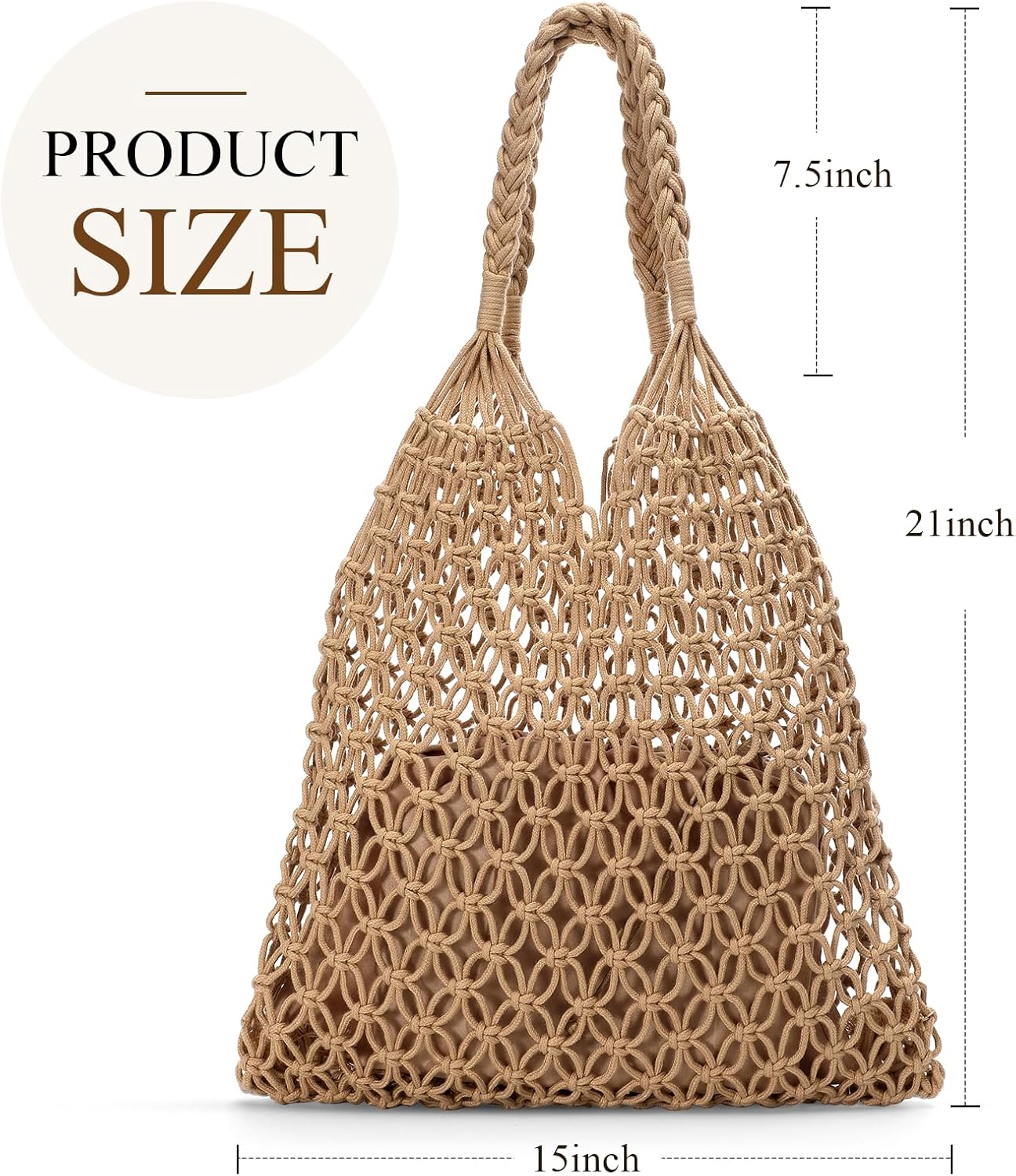 Crochet Beach Bags for Women - Women Beach Handmade Tote Bag, Summer Mesh Hollow Shoulder Bag for Holiday Market
