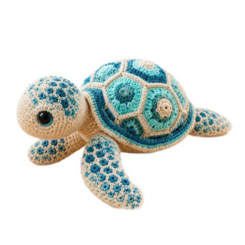 Crochet Kit for Beginners, DIY Sea Turtle Amigurumi Crochet Kit with Step-by-Step Instructions, Complete Starter Kit with Yarn, Hooks & Accessories for Adults Kids, Handmade Craft Gift-Hookcrafted