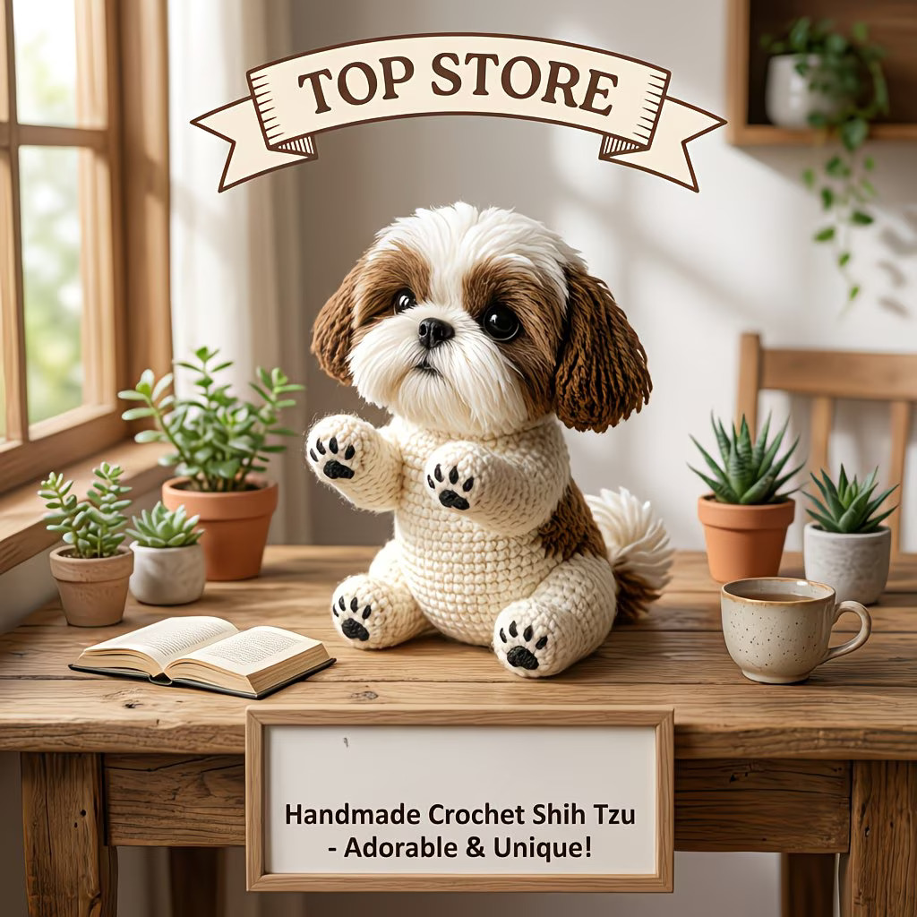 Cute Puppy Crochet Kit for Beginners | DIY Amigurumi Dog Set with Yarn, Hook & Video Tutorial | Adorable Handmade Gift for Dog Lovers