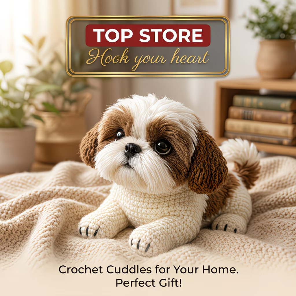 Cute Puppy Crochet Kit for Beginners | DIY Amigurumi Dog Set with Yarn, Hook & Video Tutorial | Adorable Handmade Gift for Dog Lovers