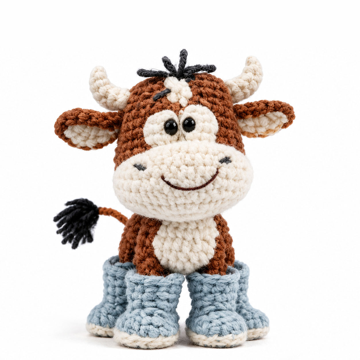 Crochet Kit for Beginners, DIY Cute Bull Amigurumi Crochet Kit with Step-by-Step Instructions, Complete Starter Kit with Yarn, Hooks & Accessories for Adults Kids, Handmade Craft Gift