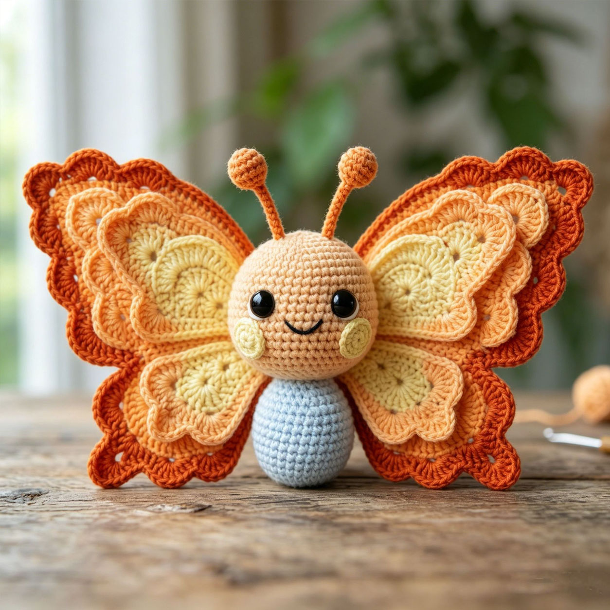 Crochet Kit for Beginners, DIY Cute Butterfly Amigurumi Crochet Kit with Step-by-Step Instructions, Complete Starter Kit with Yarn, Hooks & Accessories for Adults Kids, Handmade Craft Gift