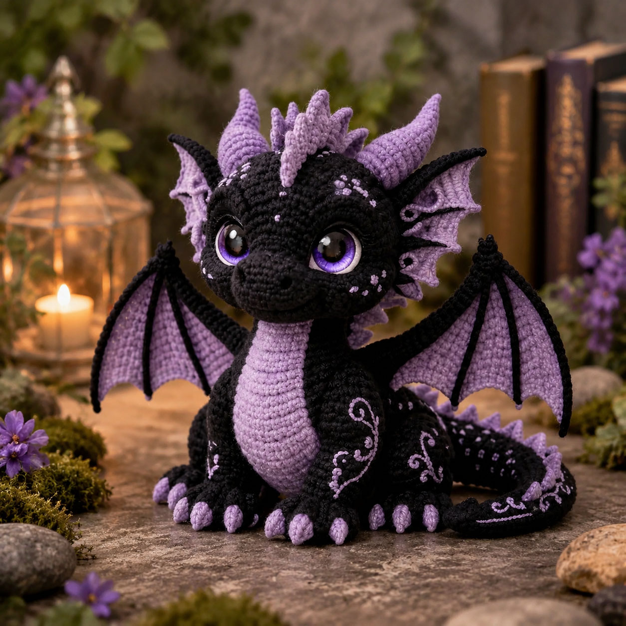 Crochet Kit for Beginners, DIY Purple Dragon Amigurumi Crochet Kit with Step-by-Step Instructions, Complete Starter Kit with Yarn, Hooks & Accessories for Adults Kids, Handmade Craft Gift