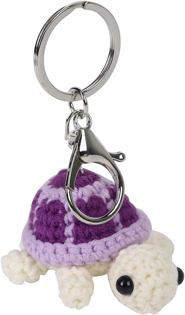 Mini Handmade Crochet Turtle Keychain Crochet Animal Turtles for Keyring Charm Handbag Bag Purse Pendant-Hookcrafted