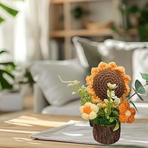 Crochet Flowers Artifical Sunflowers