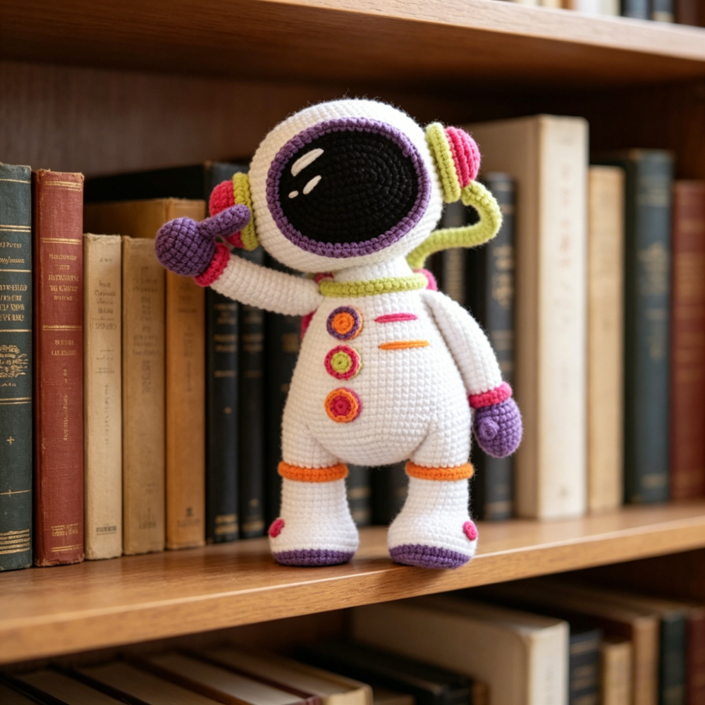 Complete DIY Astronaut Crochet Kit for Beginners Suitable for Kids & Adults - Soft Yarn Amigurumi Craft with Crochet Hooks, Safety Eyes, Step-by-Step Instructions, Handmade Spaceman Plush Toy, Birthday Christmas Gift for &-Hookcrafted