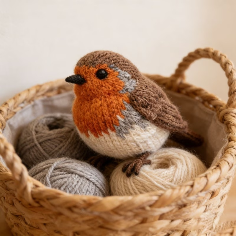 Crochet Kit for Beginners, DIY European Robin Amigurumi Crochet Kit with Step-by-Step Instructions, Complete Starter Kit with Yarn, Hooks & Accessories for Adults Kids, Handmade Craft Gift