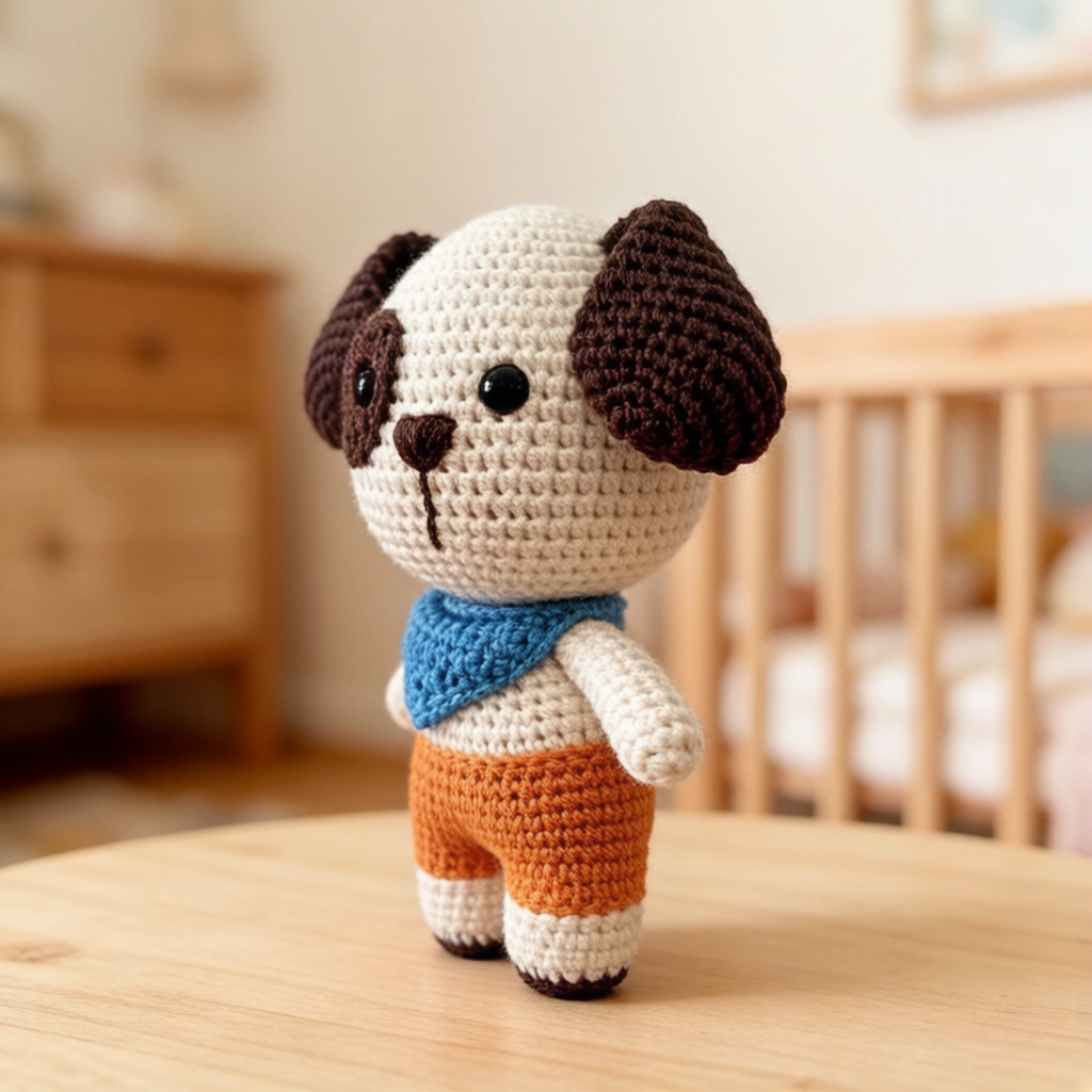 Adorable Puppy Crochet Kit, All-in-One Beginner Crochet Kit for Adults, DIY Amigurumi Dog Plush Toy Craft Set with Full Tools & Tutorial, Perfect for Birthday, Valentine's Day & Holiday Gifts, Cute Home Decoration Ornament-Hookcrafted