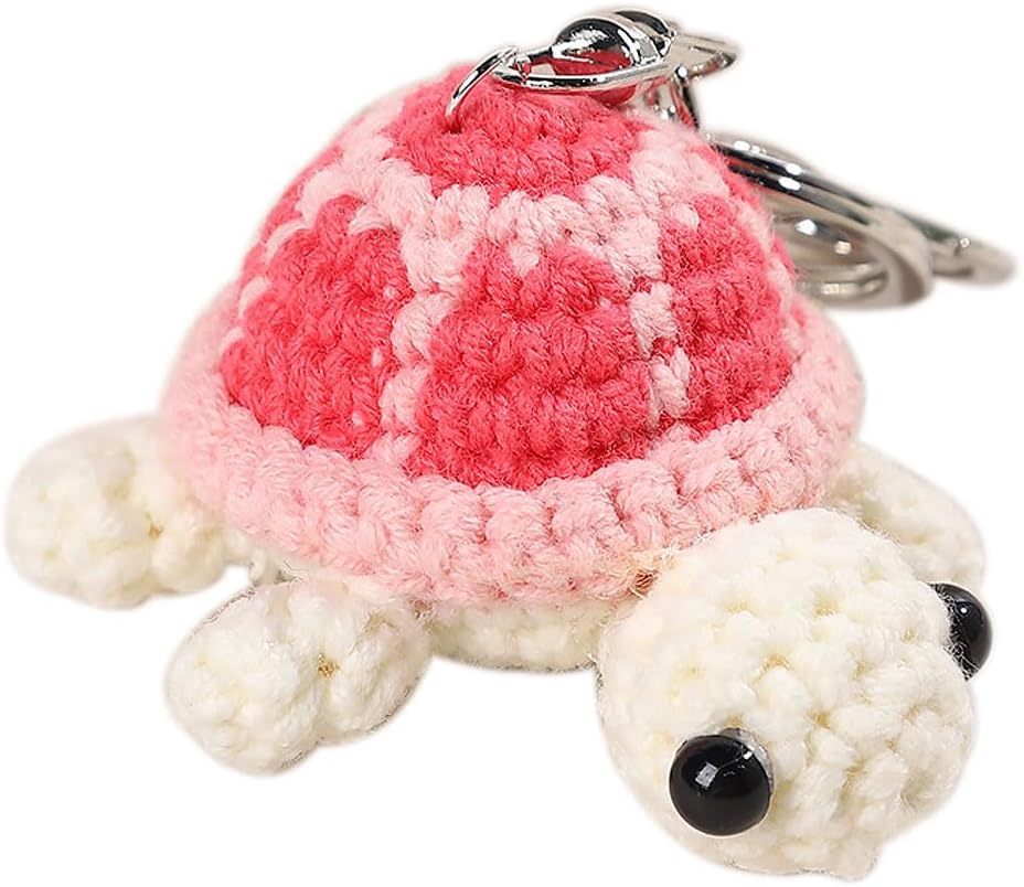 Mini Handmade Crochet Turtle Keychain Crochet Animal Turtles for Keyring Charm Handbag Bag Purse Pendant-Hookcrafted
