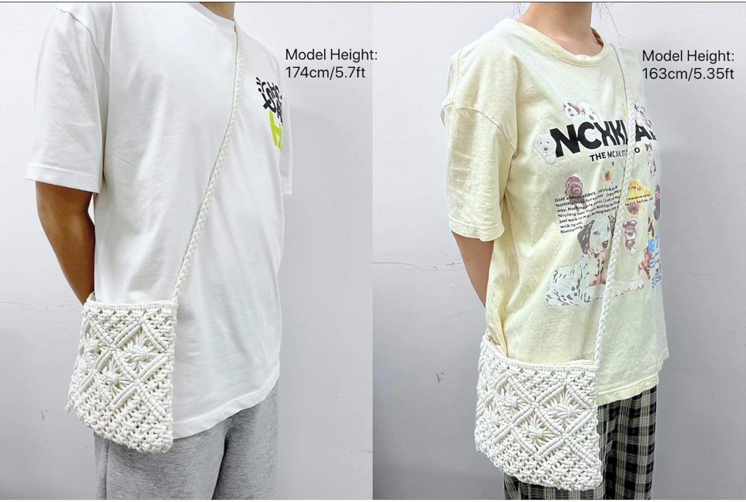 Handmade Crochet Purse Boho Cotton Rope Crossbody Shoulder Bag with Tassel Casual Bag for Women