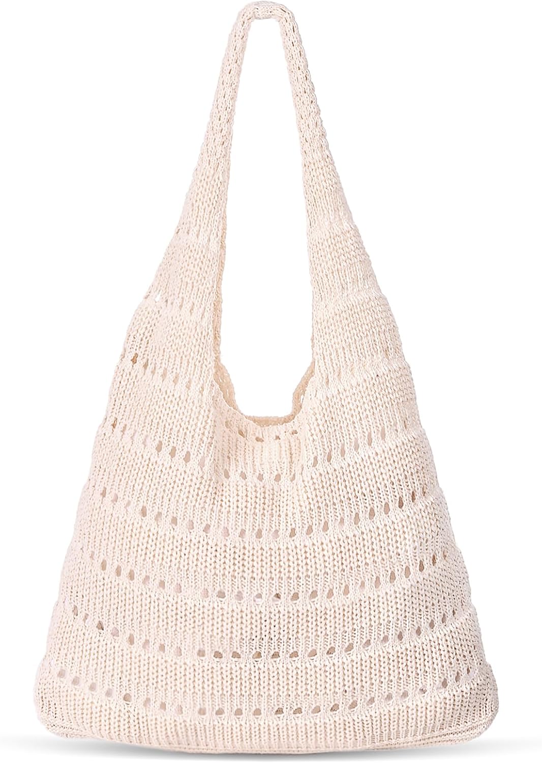 Crochet Tote Bag, Mesh Beach Bag Knit Summer Hobo Bag Vacation Boho Tote Bag for Women