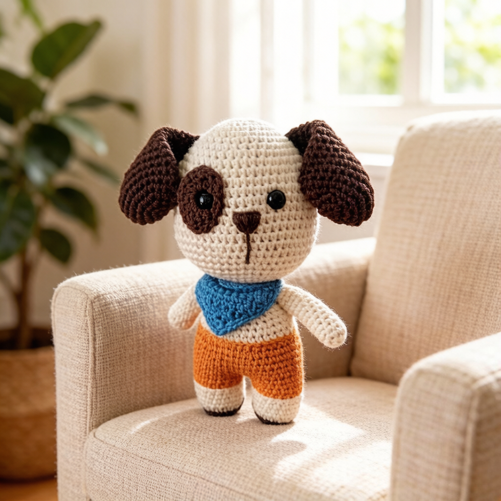 Adorable Puppy Crochet Kit, All-in-One Beginner Crochet Kit for Adults, DIY Amigurumi Dog Plush Toy Craft Set with Full Tools & Tutorial, Perfect for Birthday, Valentine's Day & Holiday Gifts, Cute Home Decoration Ornament-Hookcrafted