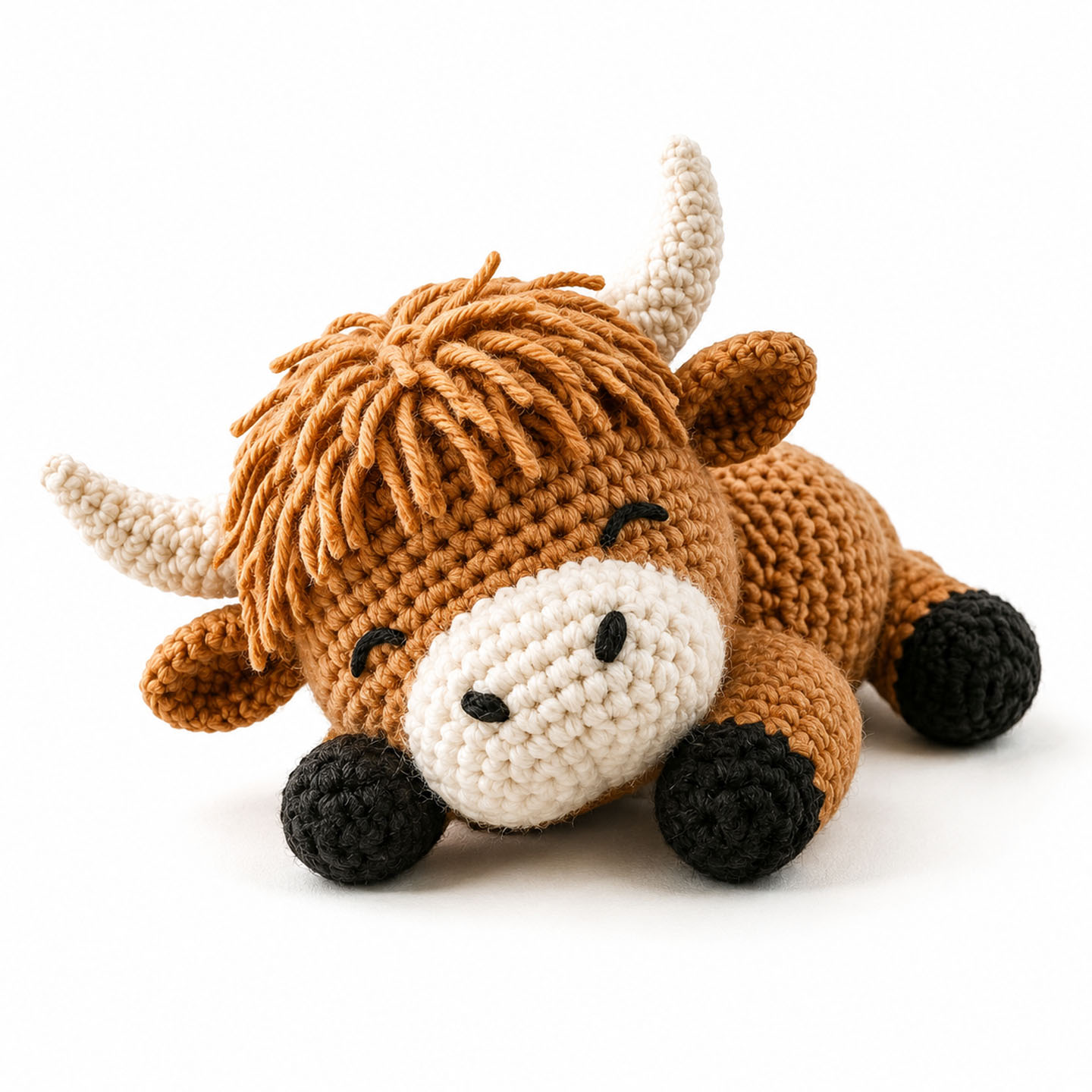 Crochet Kit for Beginners, DIY Highland Cattle Amigurumi Crochet Kit with Step-by-Step Instructions, Complete Starter Kit with Yarn, Hooks & Accessories for Adults Kids, Handmade Craft Gift