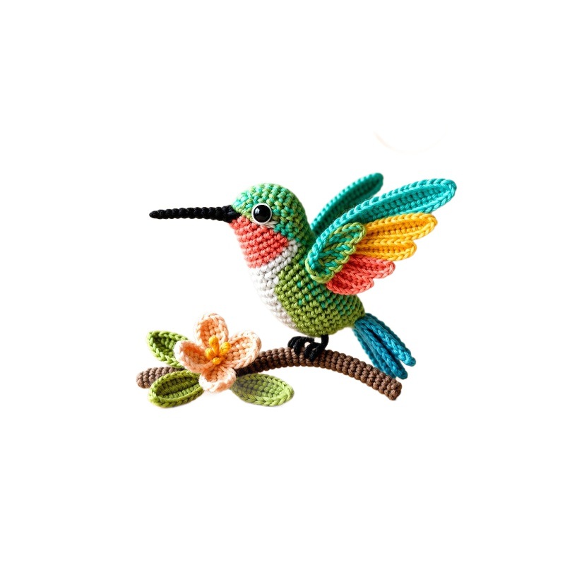 Crochet Kit for Beginners, DIY Hummingbird Amigurumi Crochet Kit with Step-by-Step Instructions, Complete Starter Kit with Yarn, Hooks & Accessories for Adults Kids, Handmade Craft Gift
