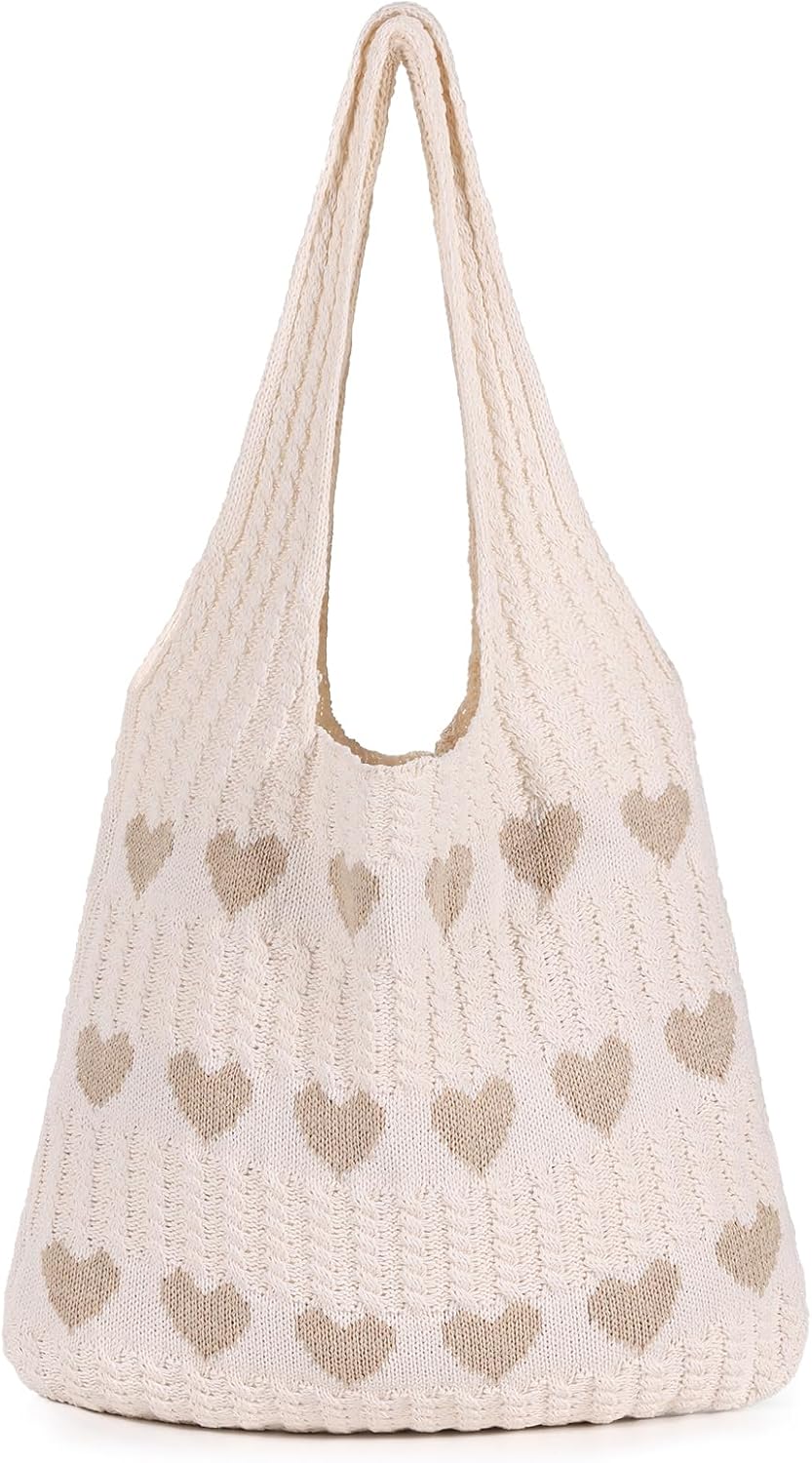Crochet Tote Bag, Mesh Beach Bag Knit Summer Hobo Bag Vacation Boho Tote Bag for Women