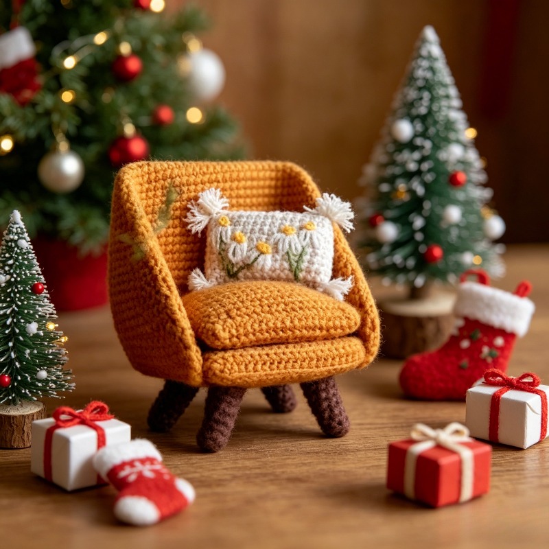 Handmade Crochet Kit for Yarn Chair Dolls, Beginner-Friendly Crochet Set with Step-By-Step Written Tutorial (Not Finished Product, Crochet Required)-Hookcrafted