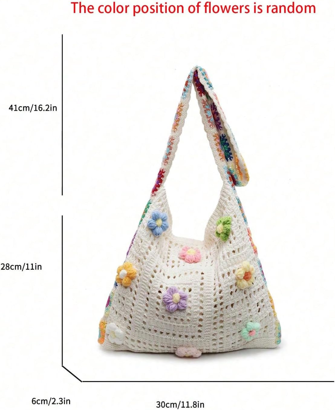 Women's Crochet Tote Bag Hollow Out Slouchy Crossbody Beach Shoulder Bag for Travel Daily