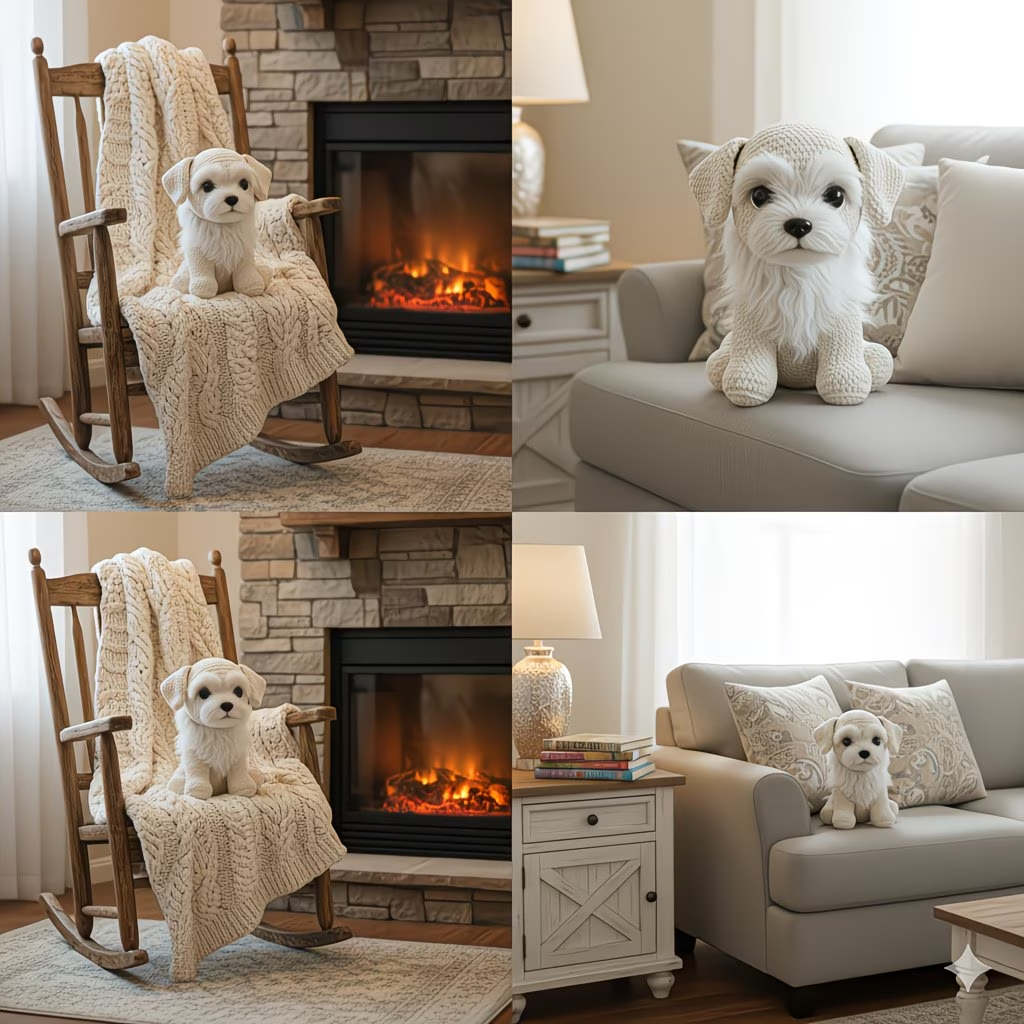 Maltese Puppy Crochet Plush Kit for Beginners | DIY Amigurumi Stuffed Animal Set with Yarn, Hook & Step-by-Step Tutorial | Cute Handmade Gift for Dog Lovers
