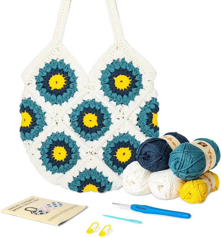 New wool hand-knitted bags, DIY hand-made crochet wool bags, material package