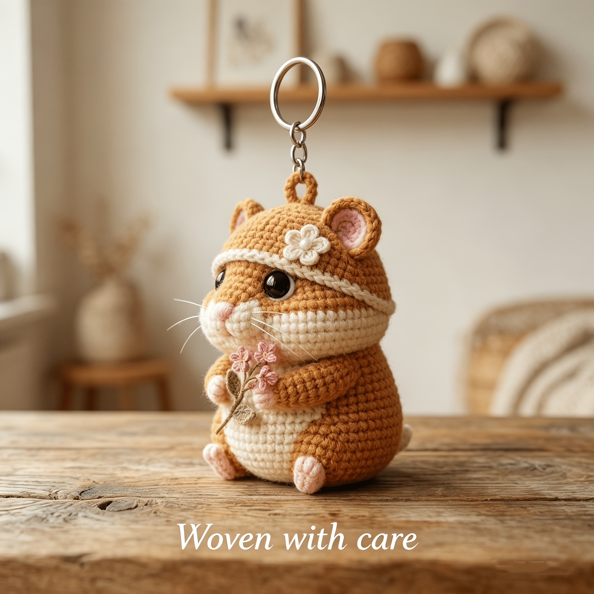 Beginner - Friendly Hamster Crochet Kit, Amigurumi/DIY Material Pack.The Pack Contains Crocheting Items And An English - Language Basic Crochet Tutorial Manual with Step - By - Step Instructions.It Can Be Used to Make Keychains, As Decorative-Hookcrafted