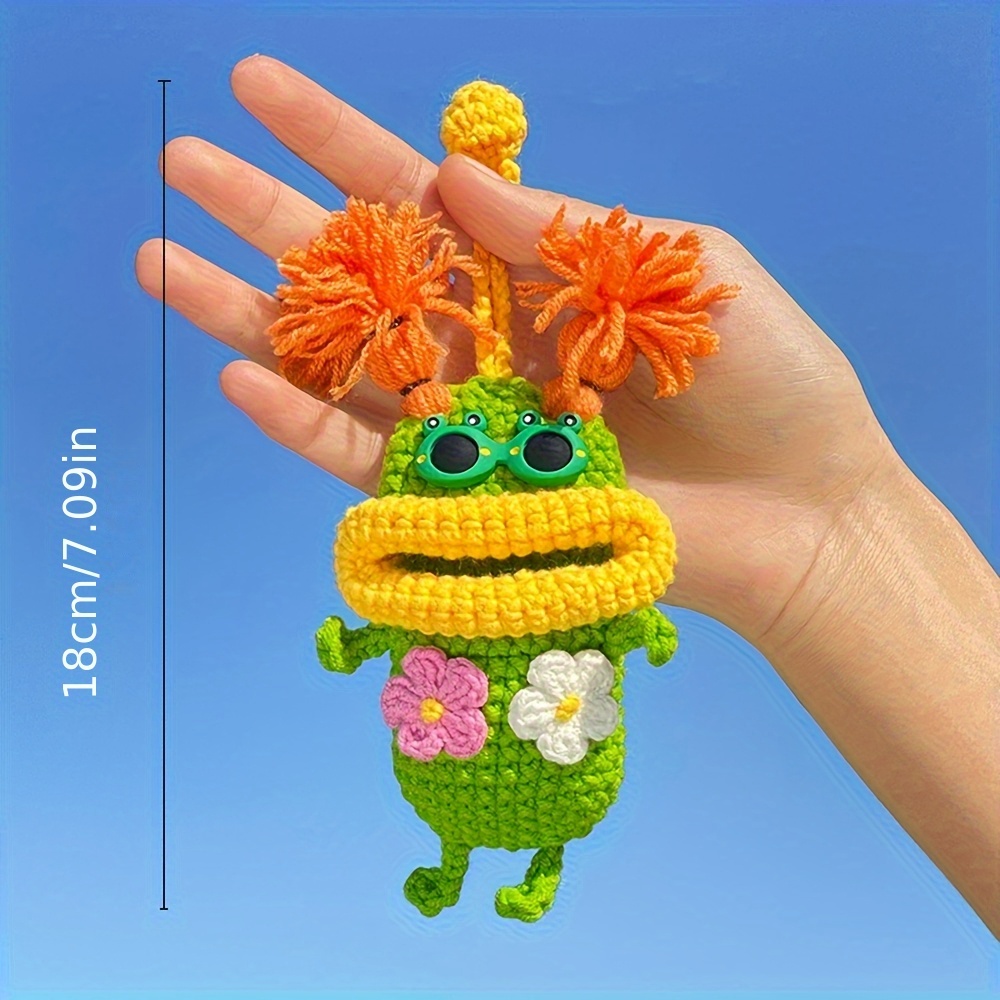 Women's Cute Monster Key Holder & Car Key Case - Soft Plush-like Texture with Heart Eyes & Monster Face - Red/Blue/Green Car Key Protector, Gift for Female Drivers, Keychain Accessory (Compatible with Most Keys)-Hookcrafted
